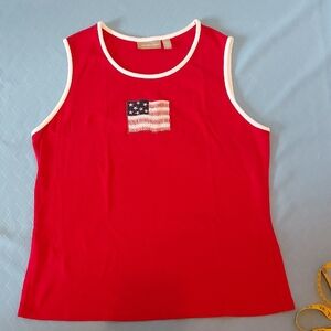 croft & barrow Red Tank with White Trim